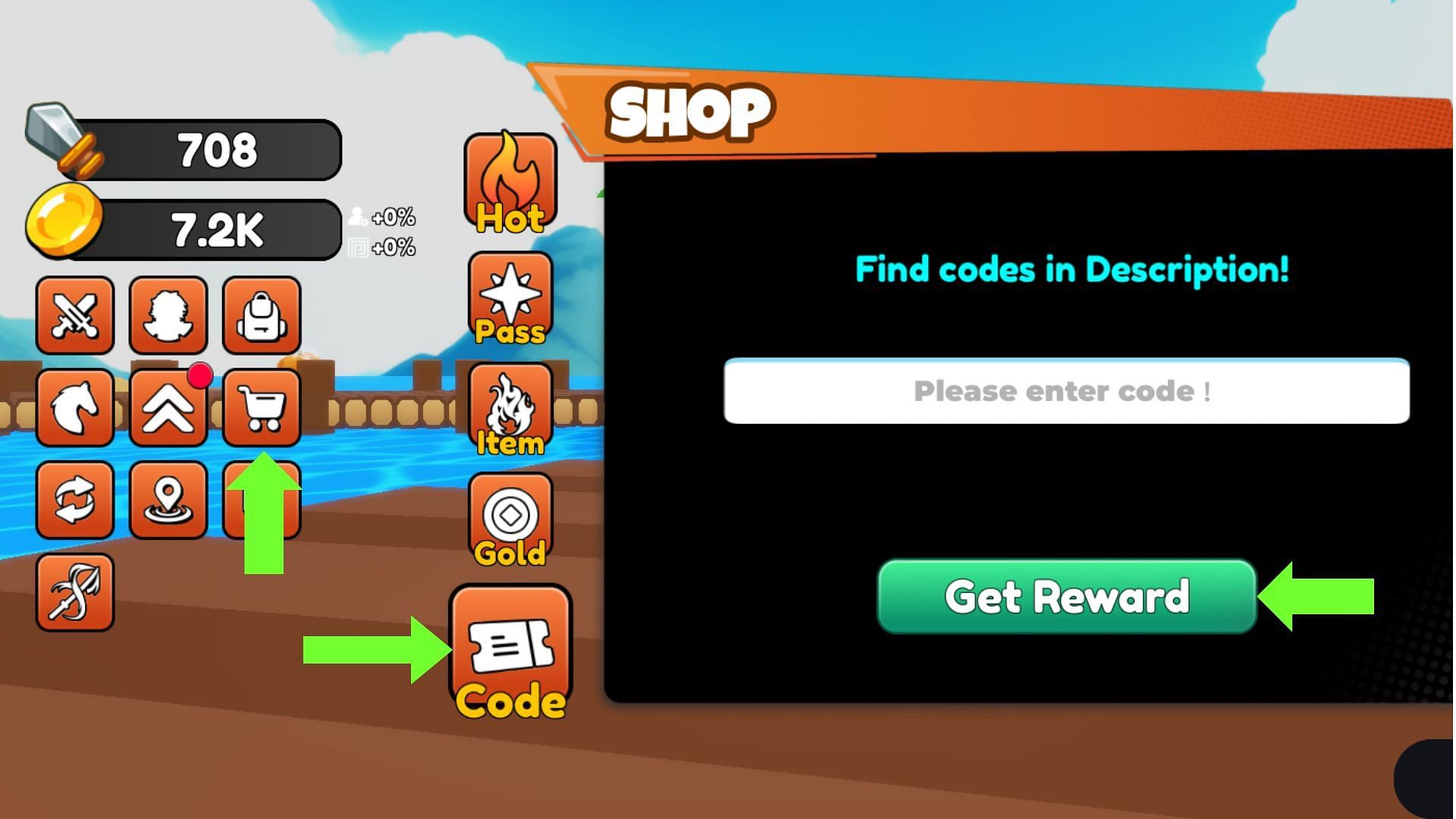 Enter codes accurately to get rewards (Image via Roblox)